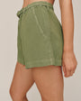 Eyelet Belted Short - Olive Leaf