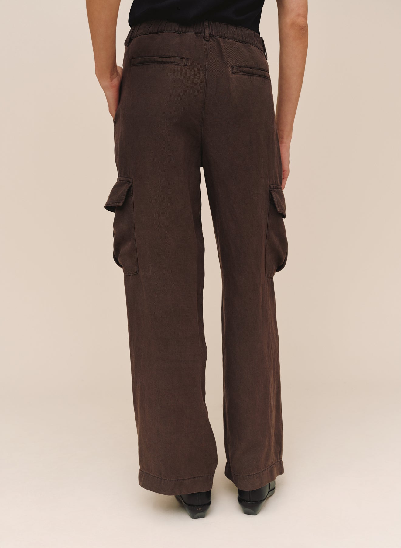Wide Leg Cargo Trouser  - Dark Roast