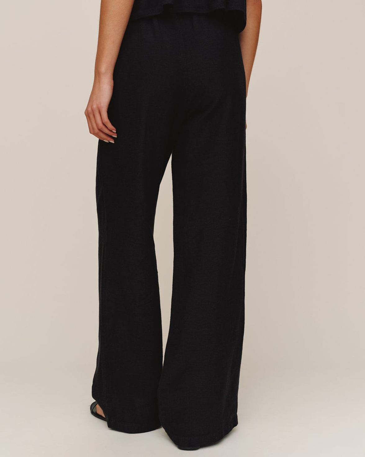 Beaded Drawstring Beach Pant  - Black