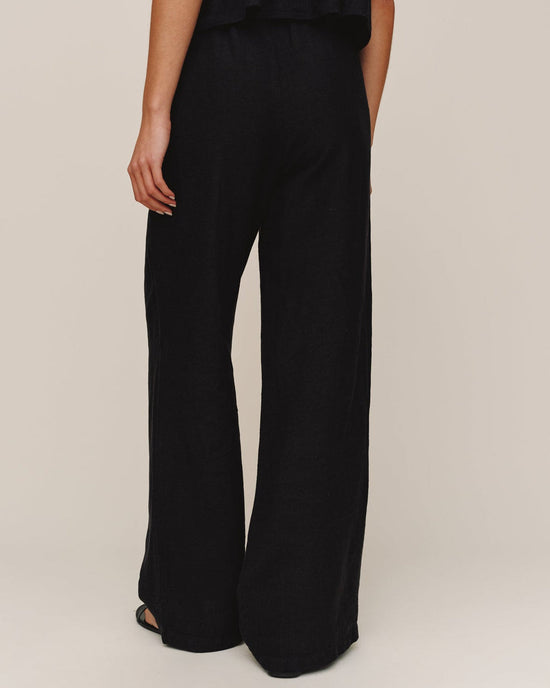Bella Dahl Beaded Drawstring Beach Pant  - Black View 2