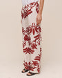Wide Leg Beach Pant - Island Damask Print