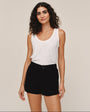 Side Slit Tennis Short - Black