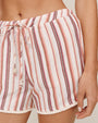 Fringe Hem Surf Short - Sunset Stripe