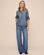 Pocket Wide Leg Pant - Shadow Blue Wash