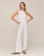 Side Slit Beach Pant - White