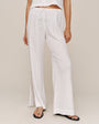Side Slit Beach Pant - White
