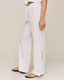 Side Slit Beach Pant - White