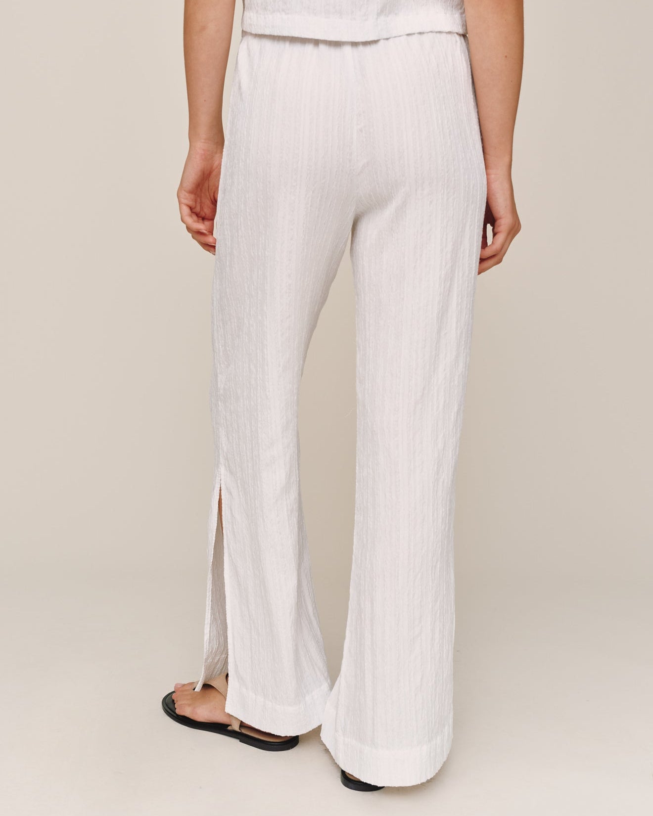 Side Slit Beach Pant - White