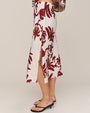 Bias Side Slit Skirt - Island Damask Print