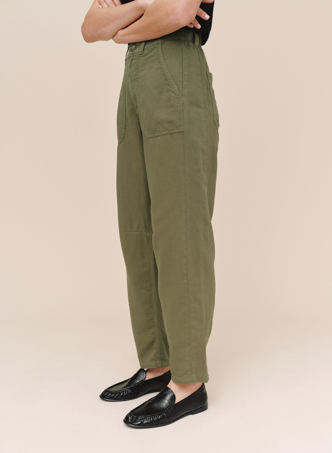 Porkchop Darted Knee Pant - Olive Green