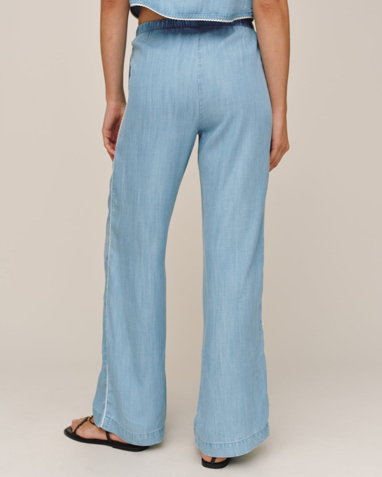 Scallop Side Seam Pant - Ombre Mist Wash
