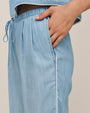 Scallop Side Seam Pant - Ombre Mist Wash