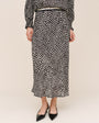 Bias Skirt With Stripe Elastic Waistband - Sketched Stars Print