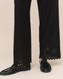 Utility Pant With Embroidered Scallop Edge - Black
