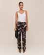Dressed Up Track Pant With  Stripe - Shadow Floral Print