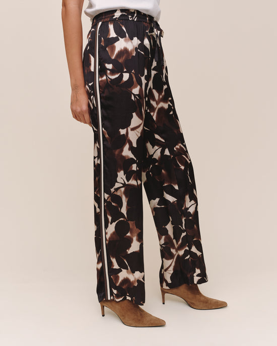 Bella Dahl Dressed Up Track Pant With  Stripe - Shadow Floral Print View 2