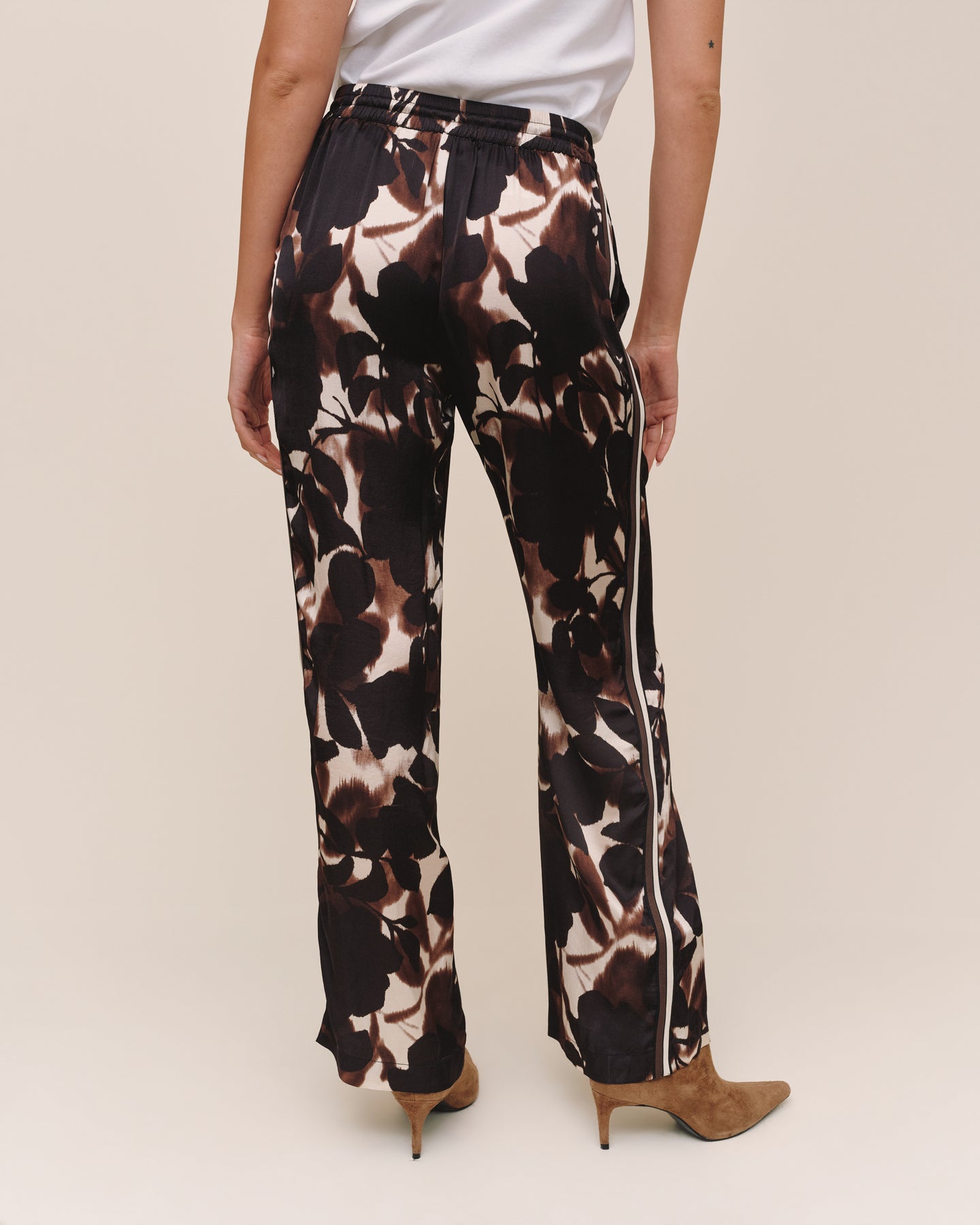 Dressed Up Track Pant With  Stripe - Shadow Floral Print