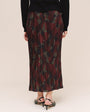 Front Slit Pleated Skirt - Abstract Camo Print
