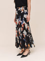 Release Pleat Chiffon Skirt - Blurred Bloom Print