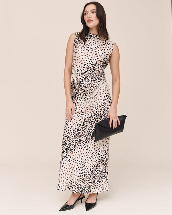 Bella Dahl Long Maxi Bias Skirt - Painted Spots Print