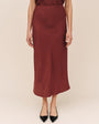 Long Maxi Bias Skirt - Smoked Crimson