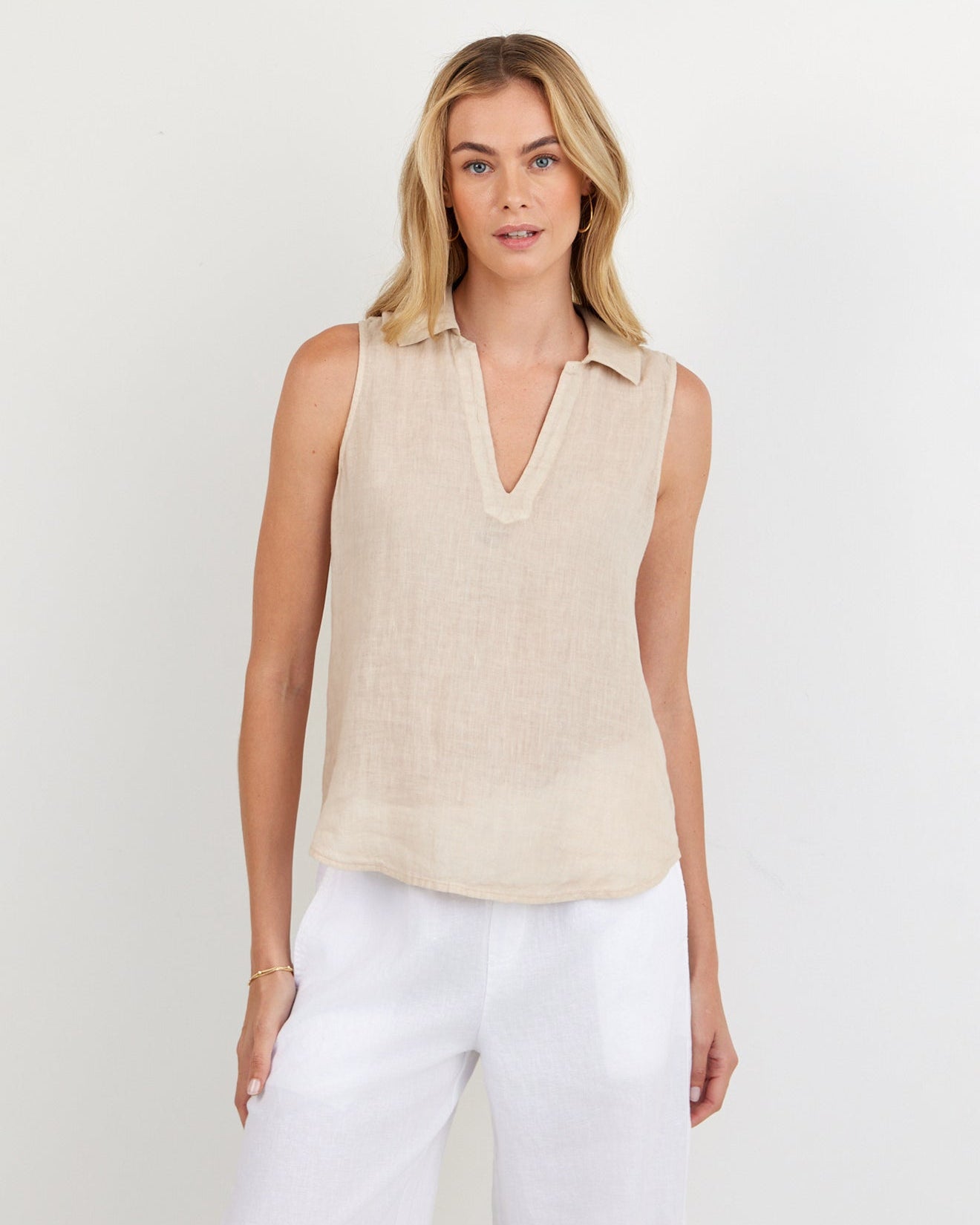 Sleeveless Pullover - Linen Sand