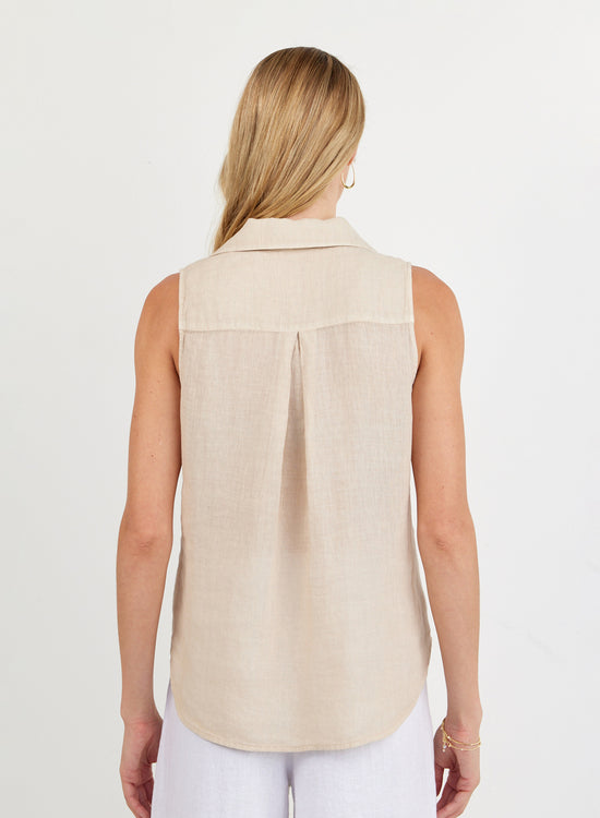 Bella Dahl Sleeveless Pullover - Linen Sand View 2