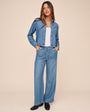 Fray Hem Cropped Button Down - Indigo Mist Wash