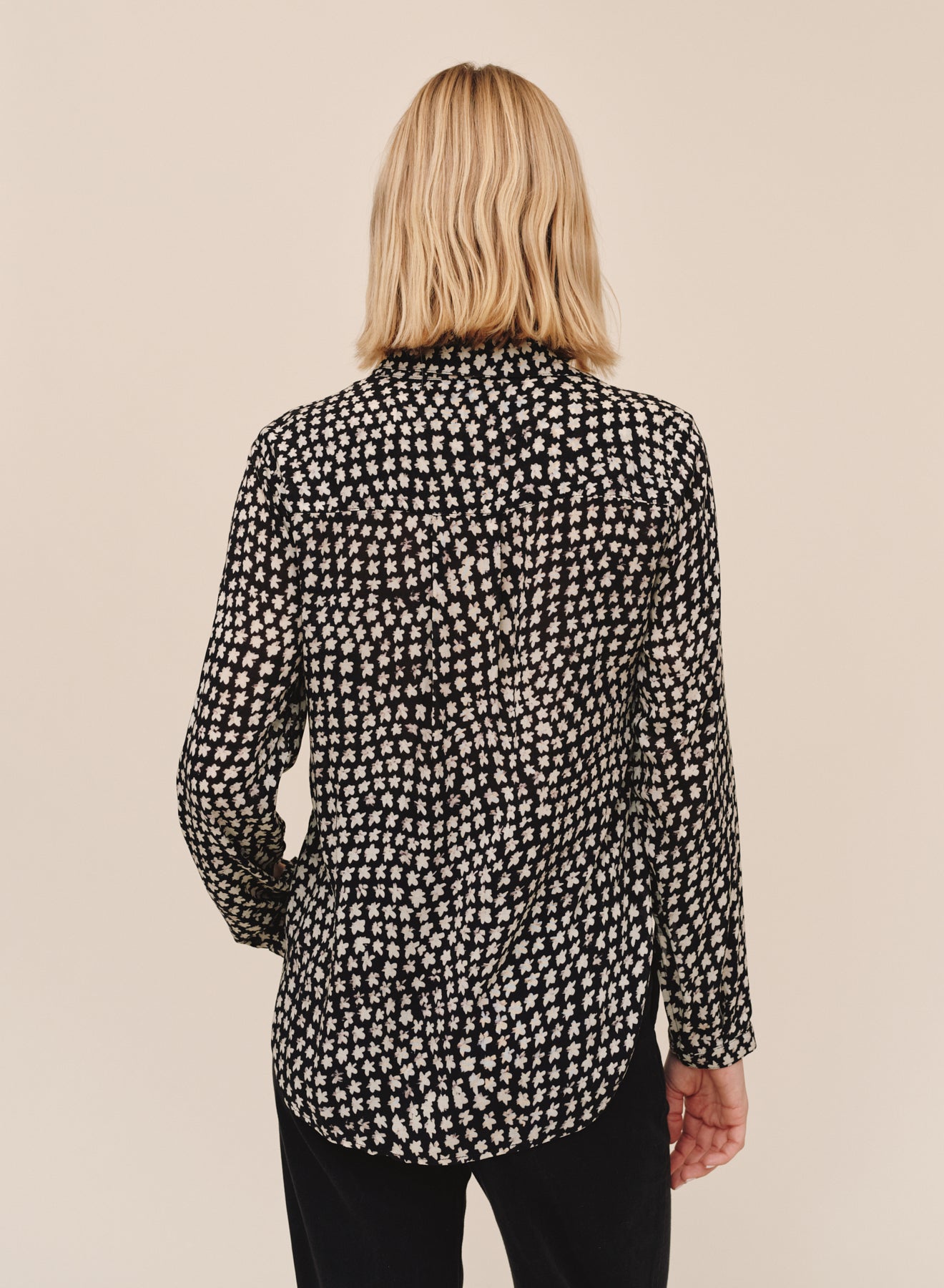 Full Button Down Hipster Shirt - Sketched Stars Print