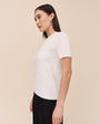 Short Sleeve Crew Neck Knit Top - Ivory