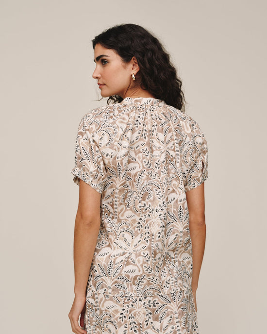 Bella Dahl Short Sleeve Raglan Shirt- Tropical Palm Print View 2