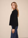 Long Sleeve Wide Placket Pullover - Vintage Black