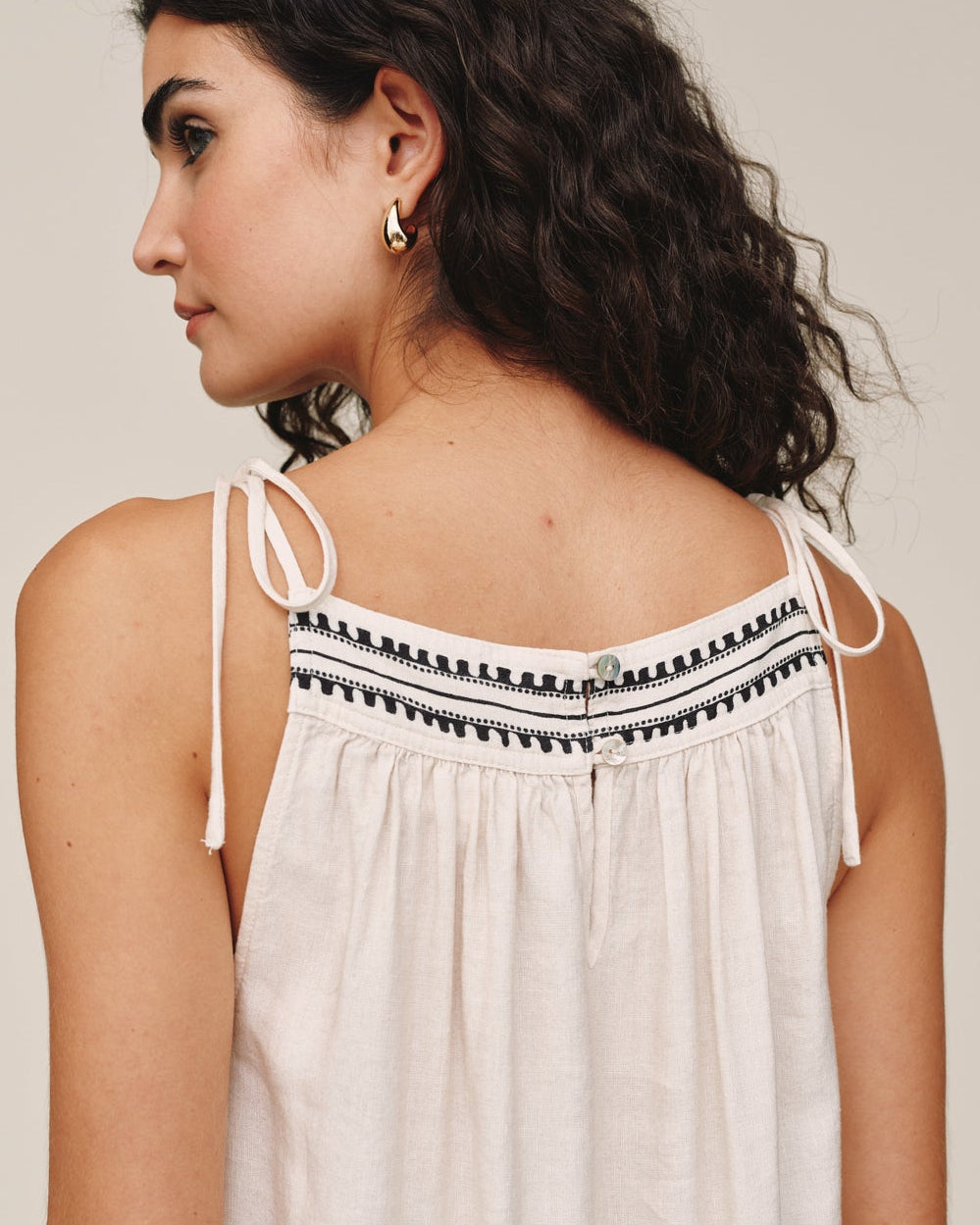 Tie Strap Maxi Dress - Botanic Border Print
