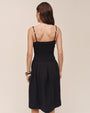 Smocked Dress With Beaded Straps - Black