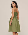 Smocked Dress With Beaded Straps - Olive Leaf