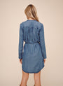 Pintuck Shirt Tail Dress - Shadow Blue Wash