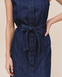 Sleeveless Seamed Shirt Dress - Herringbone Wash