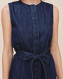 Sleeveless Seamed Shirt Dress - Herringbone Wash