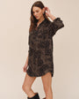 Flap Pocket Shirt Dress - Ditsy Camo Print