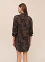 Flap Pocket Shirt Dress - Ditsy Camo Print