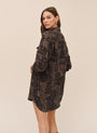Flap Pocket Shirt Dress - Ditsy Camo Print
