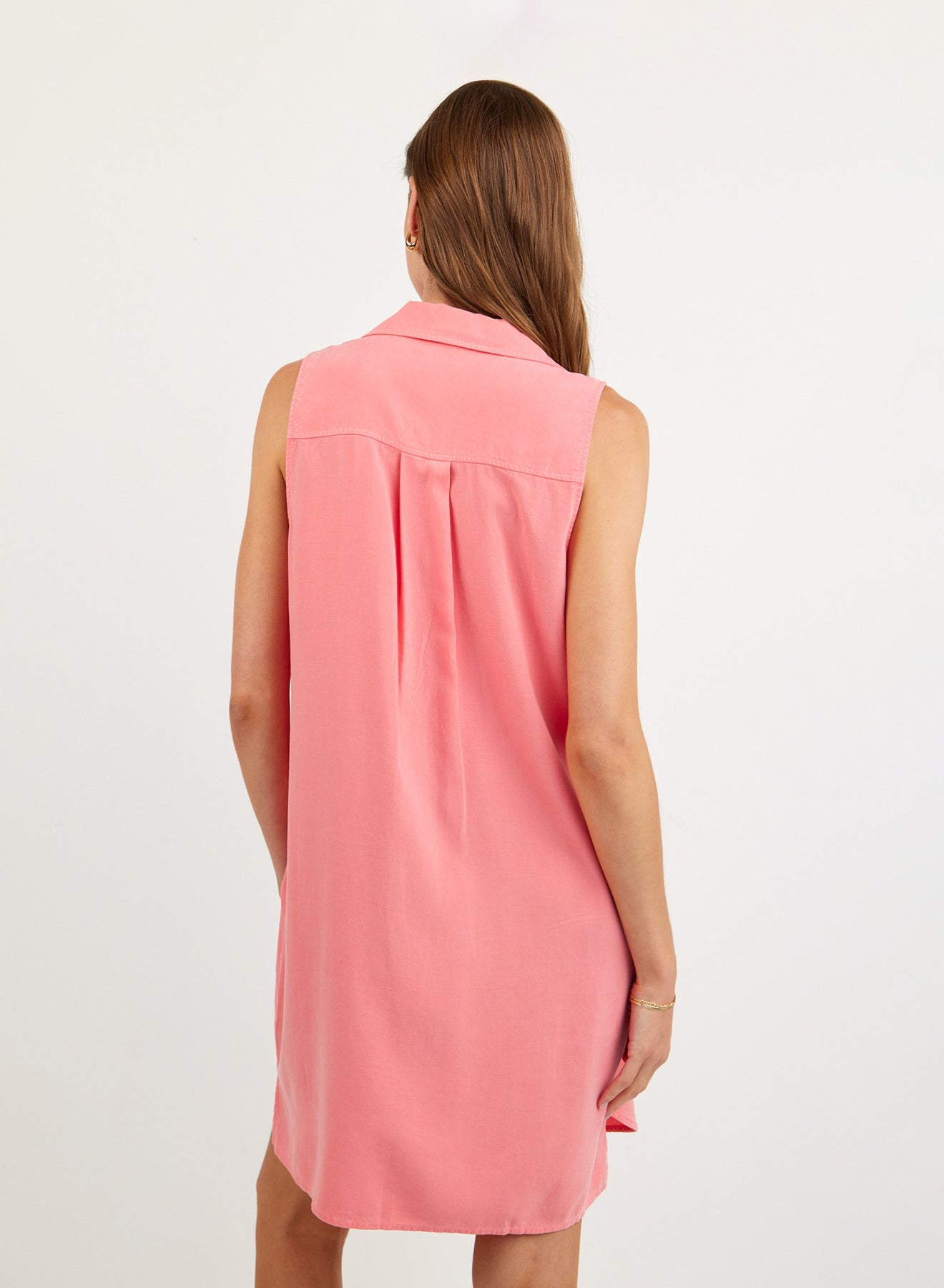 Sleeveless A Line Dress - Wild Coral