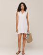 Sleeveless Pullover Mini Dress - White