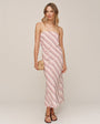 Strapless Bias Maxi Dress - Sunset Stripe