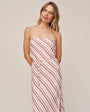 Strapless Bias Maxi Dress - Sunset Stripe