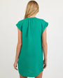 Cap Sleeve Henley Dress - Aqua Green