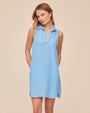 Sleeveless A Line Dress - Tidal Blue