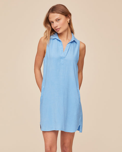 Sleeveless A Line Dress | Tidal Blue | XL