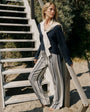 Clean Wide Leg Pant - Worn Navy Stripe