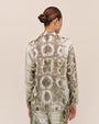 Clean Hidden Placket Shirt - Sage Snake Print